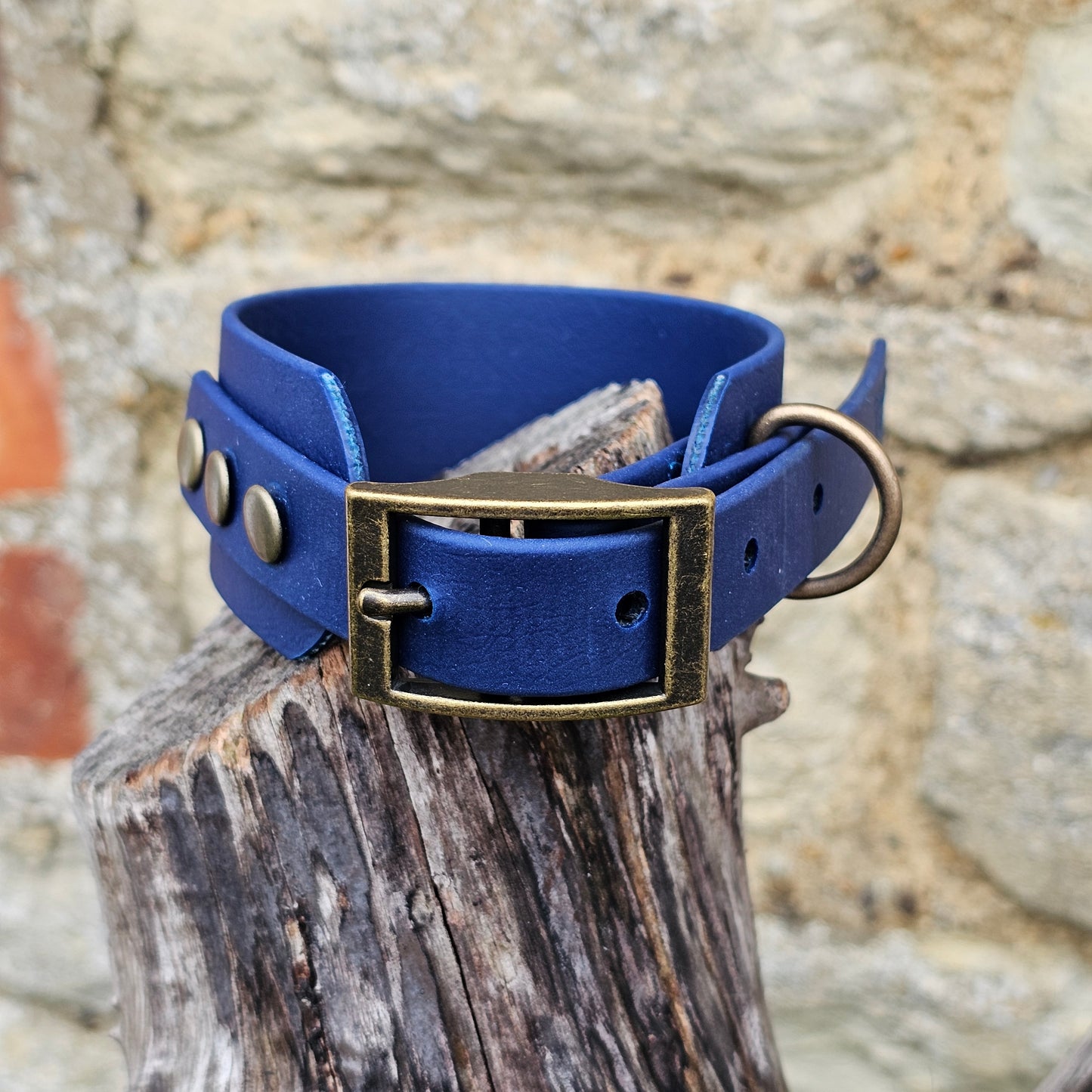 Navy - Waterproof BioThane® Sighthound Collar / wide-fit Dog Collar