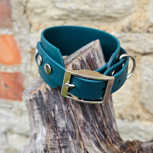 Dark Green - Waterproof BioThane® Sighthound Collar / wide-fit Dog Collar
