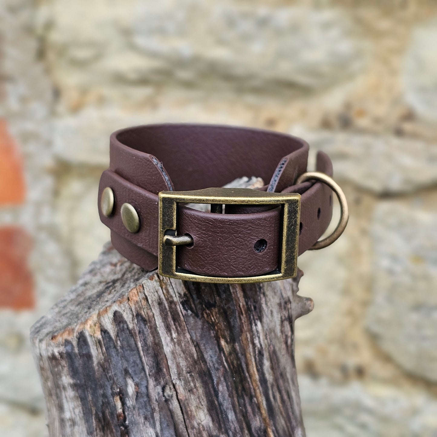Dark Brown - Waterproof BioThane® Sighthound Collar / wide-fit Dog Collar