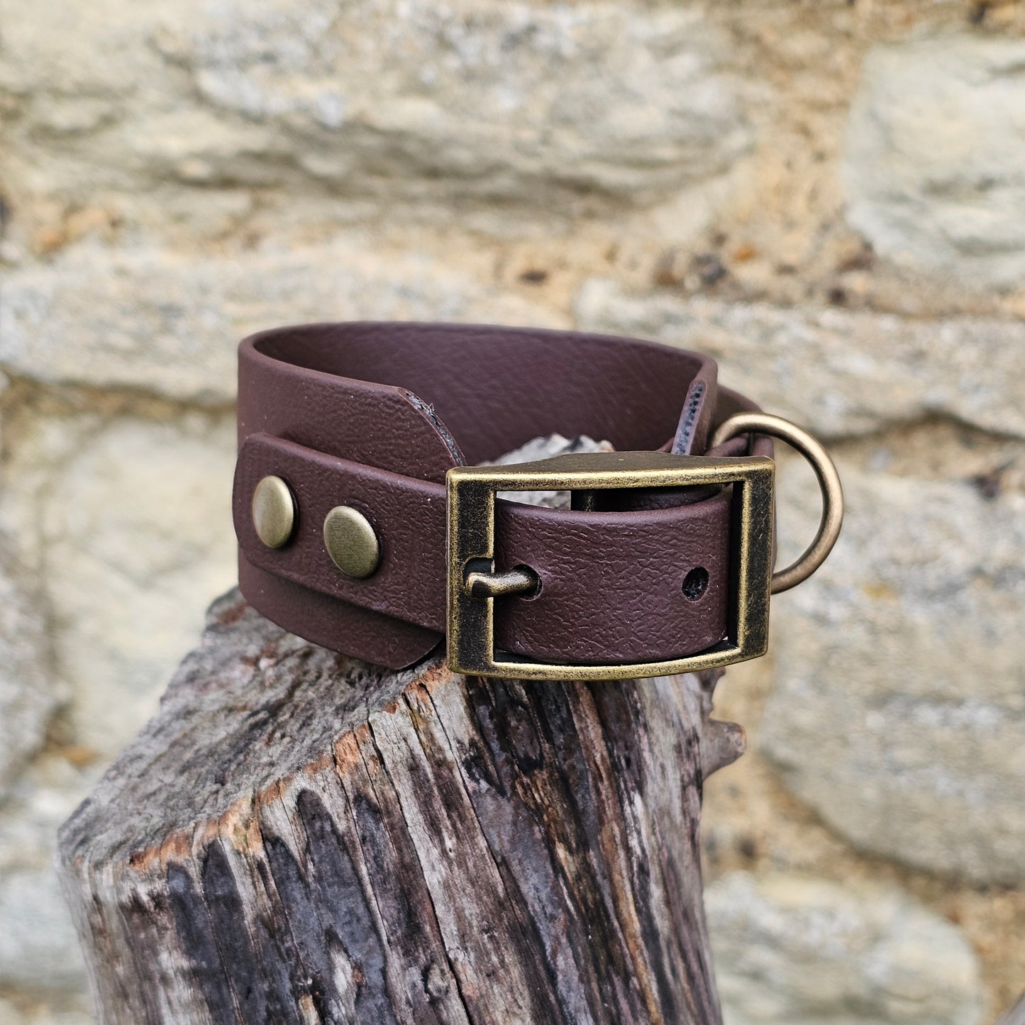 Dark Brown - Waterproof BioThane® Sighthound Collar / wide-fit Dog Collar