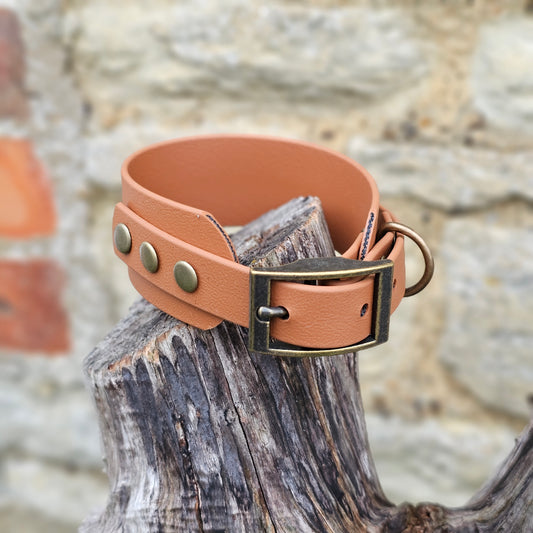 Tan - Waterproof BioThane® Sighthound Collar / wide-fit Dog Collar