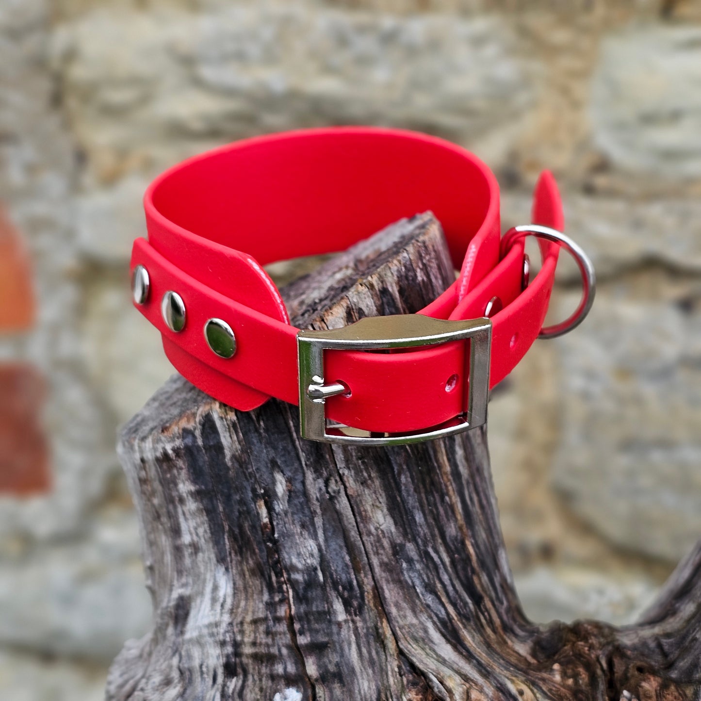 Red - Waterproof BioThane® Sighthound Collar / wide-fit Dog Collar
