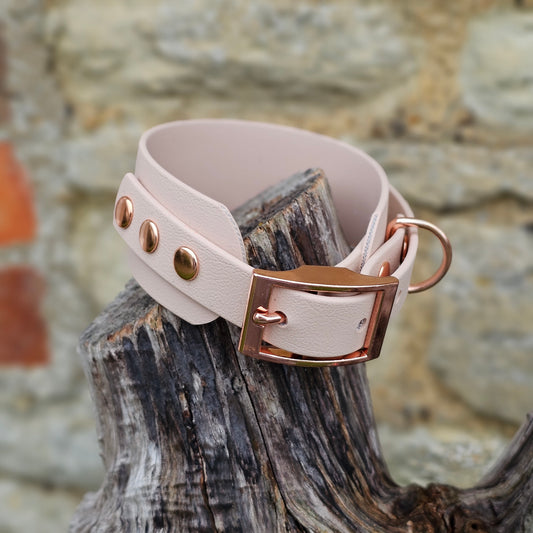 Powder Pearl - Waterproof BioThane® Sighthound Collar / wide-fit Dog Collar