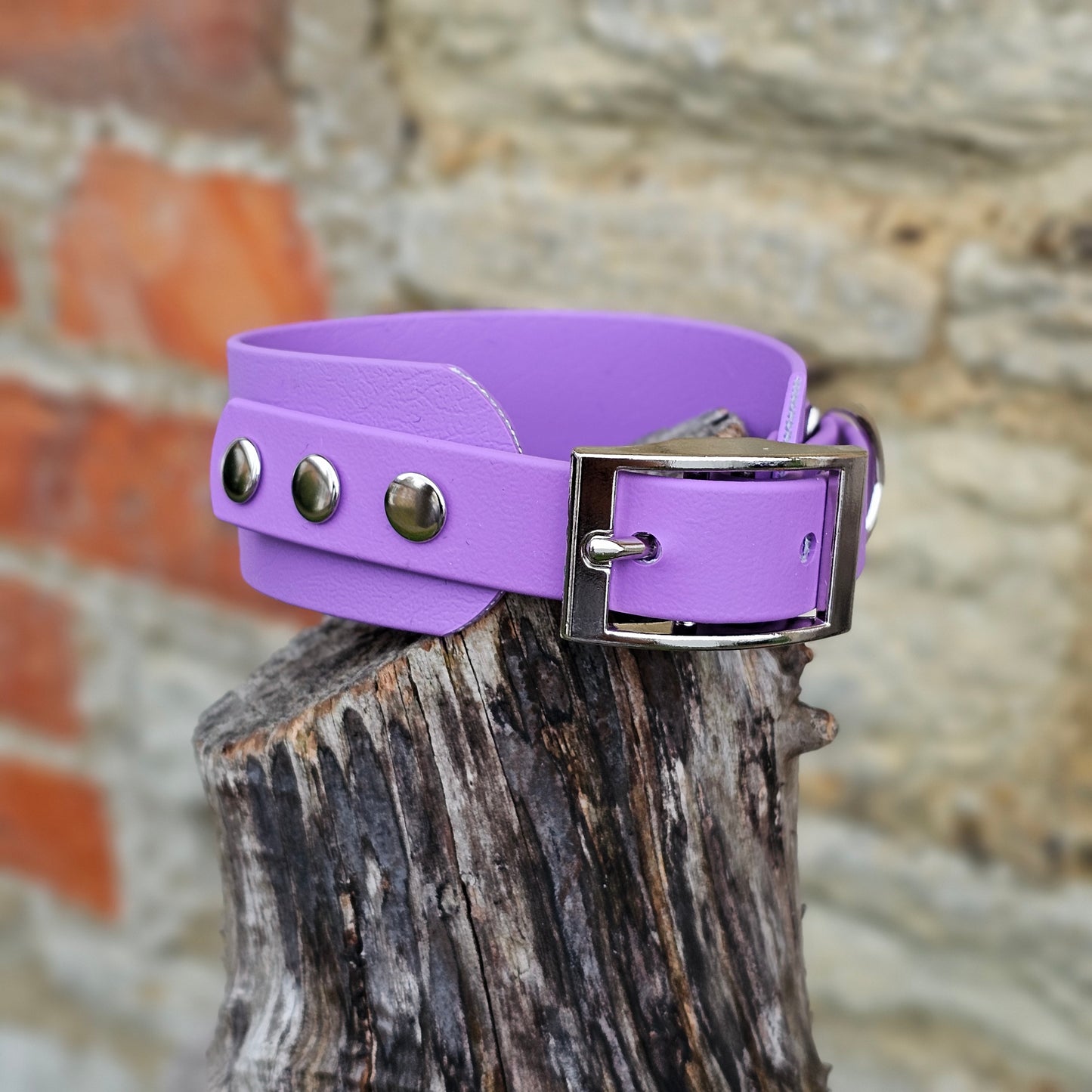 Amethyst - Waterproof BioThane® Sighthound Collar / wide-fit Dog Collar