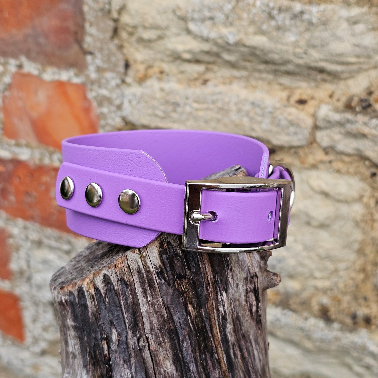 Amethyst - Waterproof BioThane® Sighthound Collar / wide-fit Dog Collar