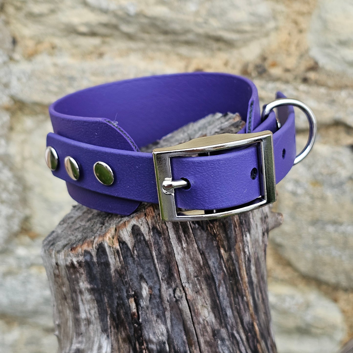 Purple - Waterproof BioThane® Sighthound Collar / wide-fit Dog Collar