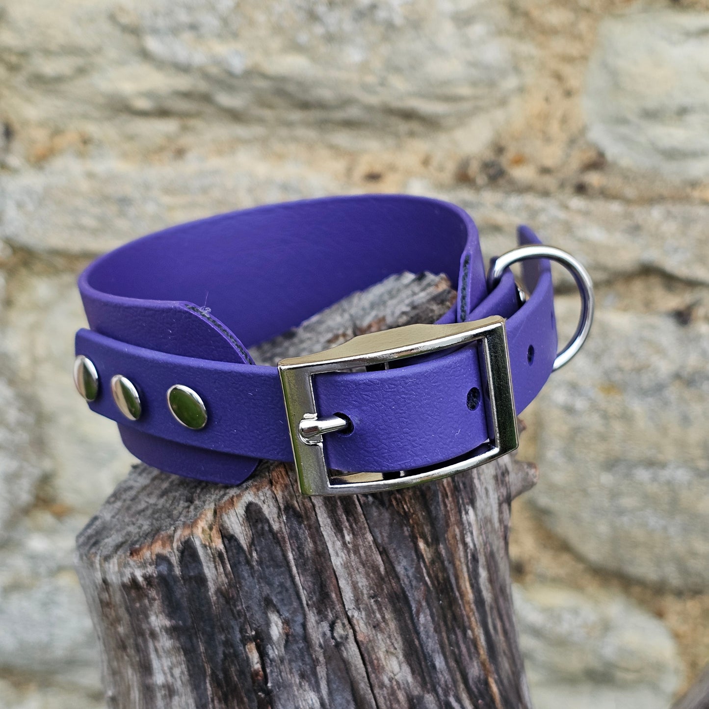 Purple - Waterproof BioThane® Sighthound Collar / wide-fit Dog Collar