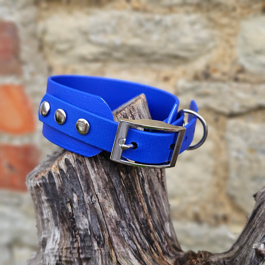 Royal Blue - Waterproof BioThane® Sighthound Collar / wide-fit Dog Collar