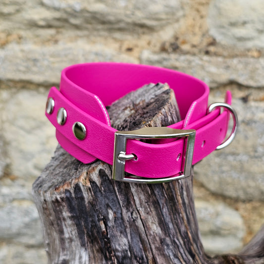 Magenta - Waterproof BioThane® Sighthound Collar / wide-fit Dog Collar