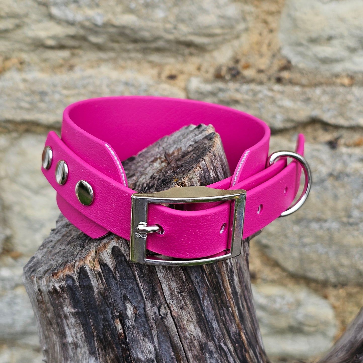 Magenta - Waterproof BioThane® Sighthound Collar / wide-fit Dog Collar