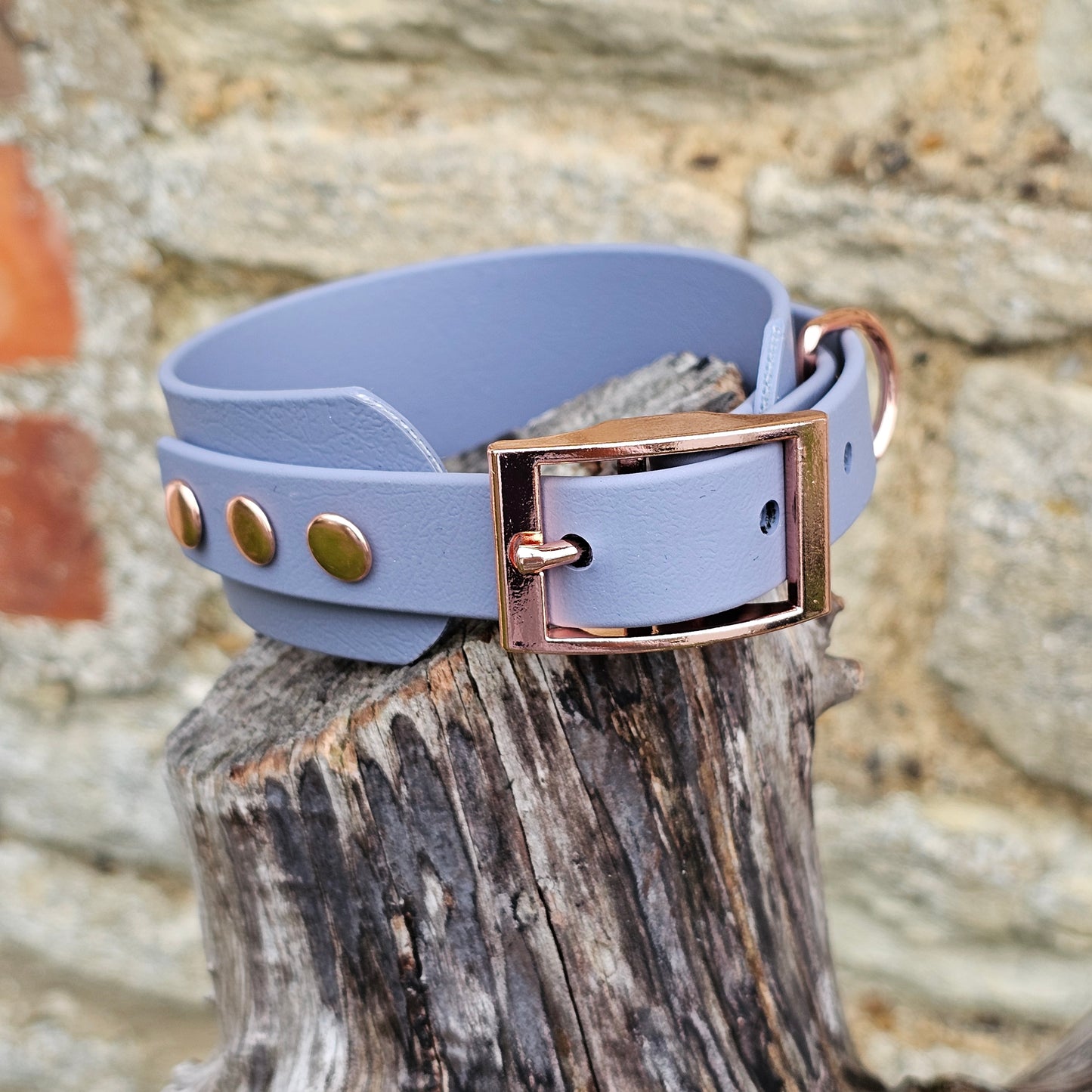 Grey - Waterproof BioThane® Sighthound Collar / wide-fit Dog Collar