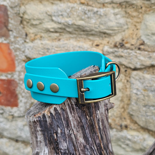 Teal - Waterproof BioThane® Sighthound Collar / wide-fit Dog Collar
