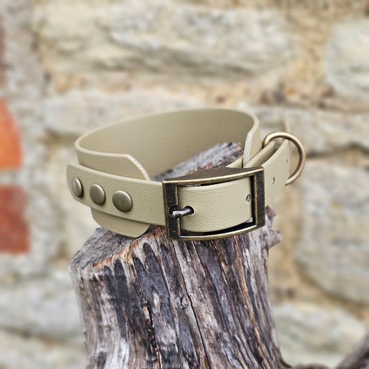 Clay - Waterproof BioThane® Sighthound Collar / wide-fit Dog Collar