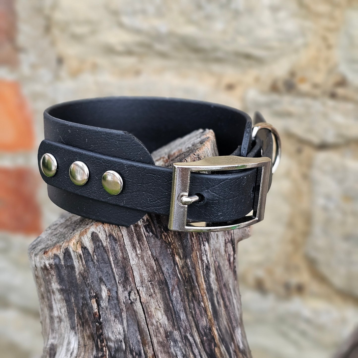 Black - Waterproof BioThane® Sighthound Collar / wide-fit Dog Collar