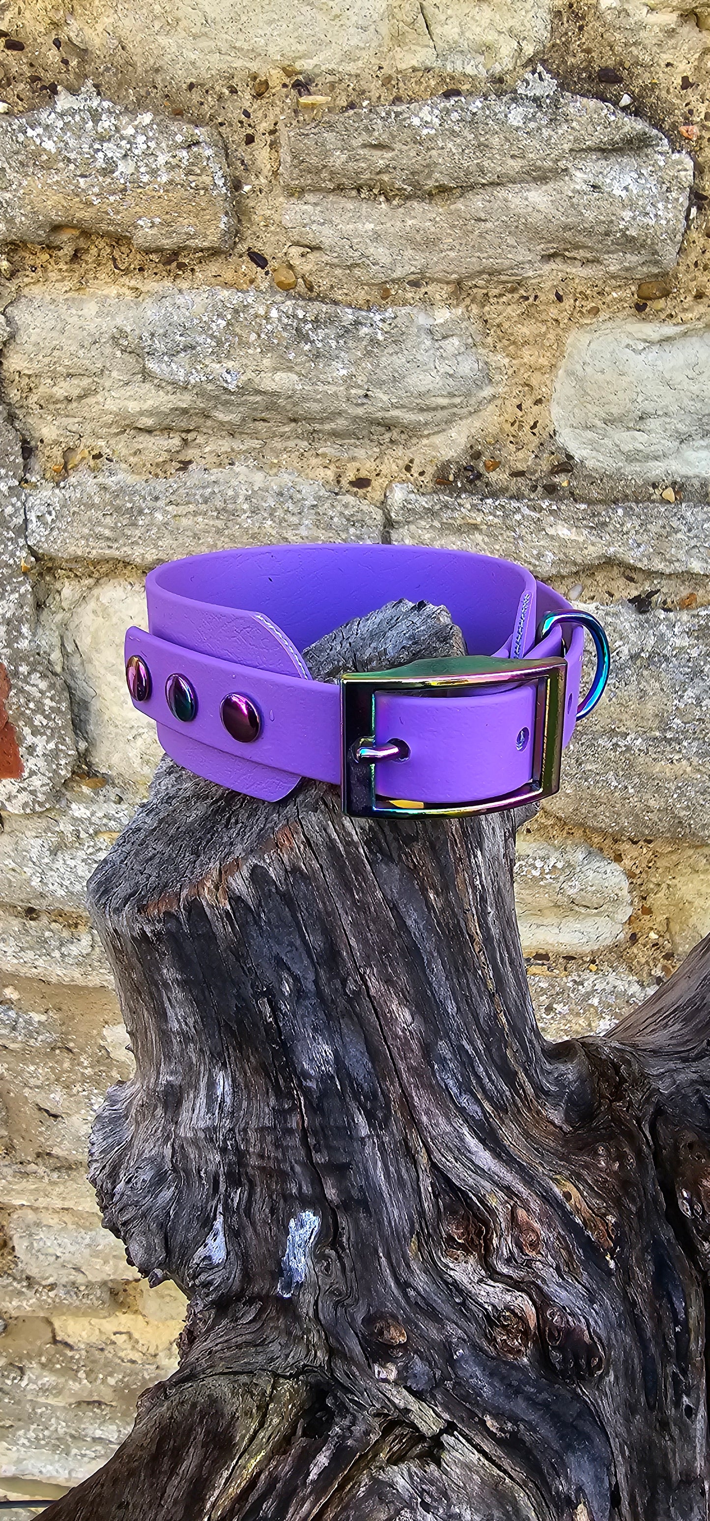 Amethyst - Waterproof BioThane® Sighthound Collar / wide-fit Dog Collar
