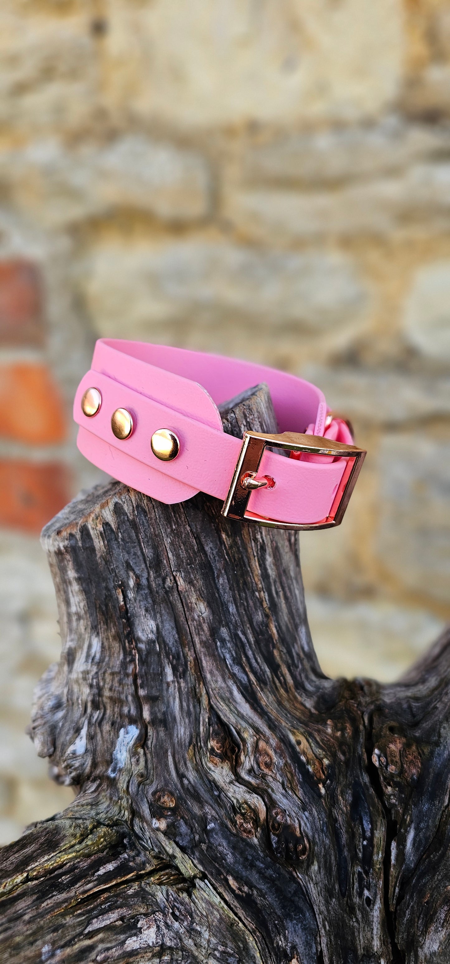 Baby Pink - Waterproof BioThane® Sighthound Collar / wide-fit Dog Collar