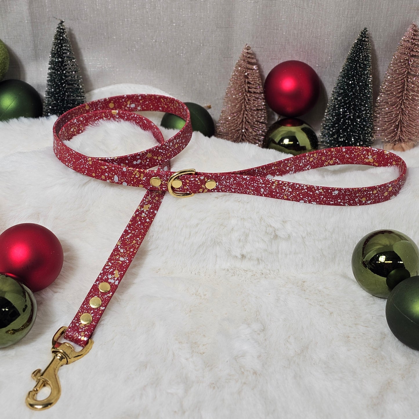 Hollyberry Gold - Biothane Splatter Dog Lead