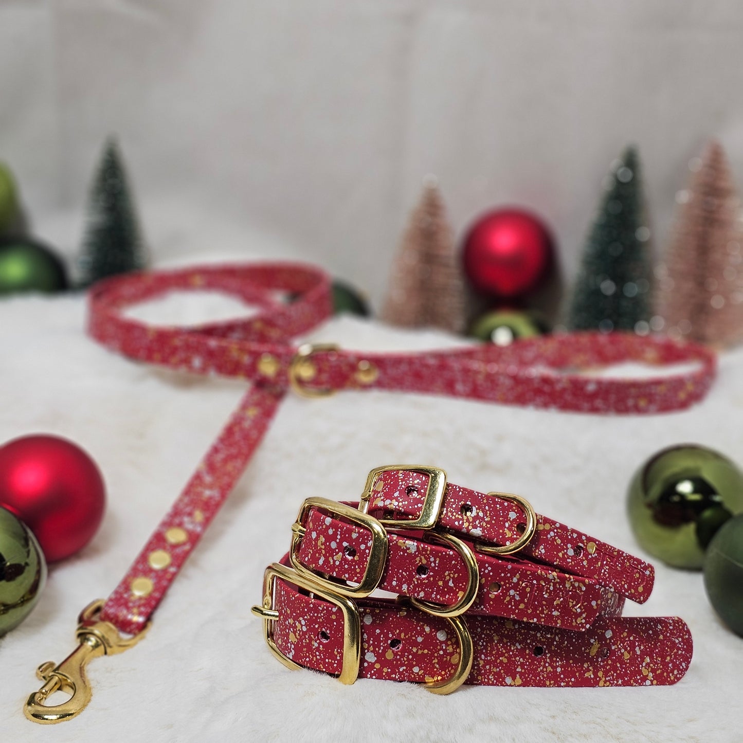Hollyberry Gold - Biothane Splatter Dog Collar