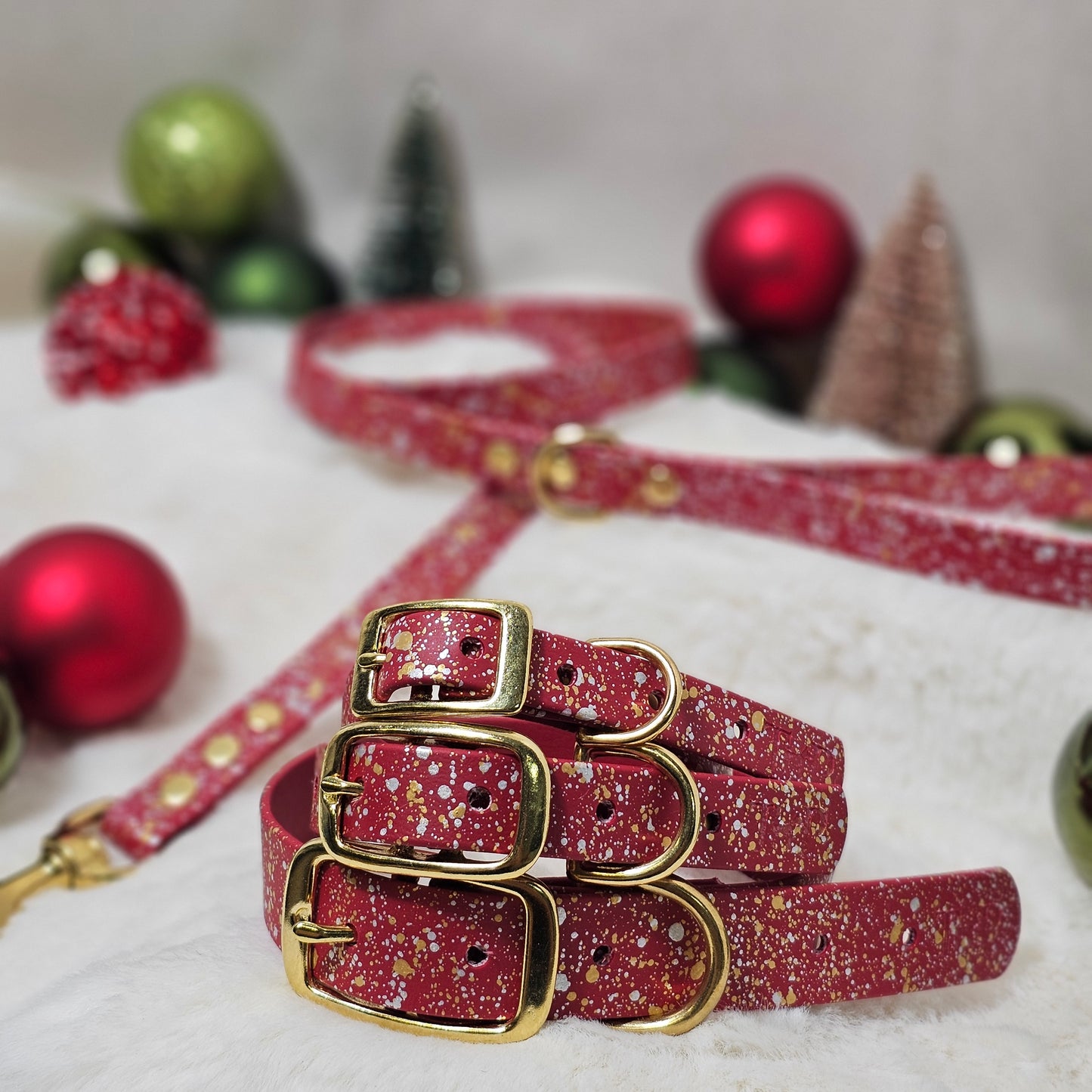 Hollyberry Gold - Biothane Splatter Dog Collar