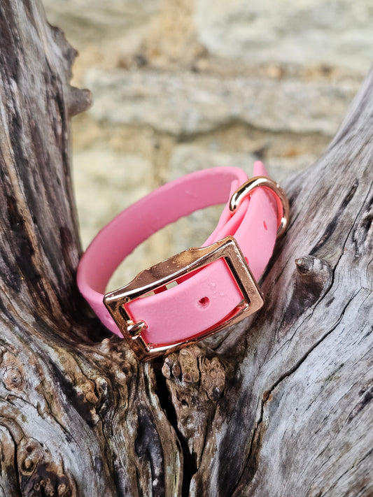 Baby Pink - Waterproof BioThane© Dinky Dog Collar