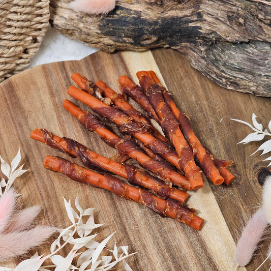 Carrot Sticks wrapped in Chicken