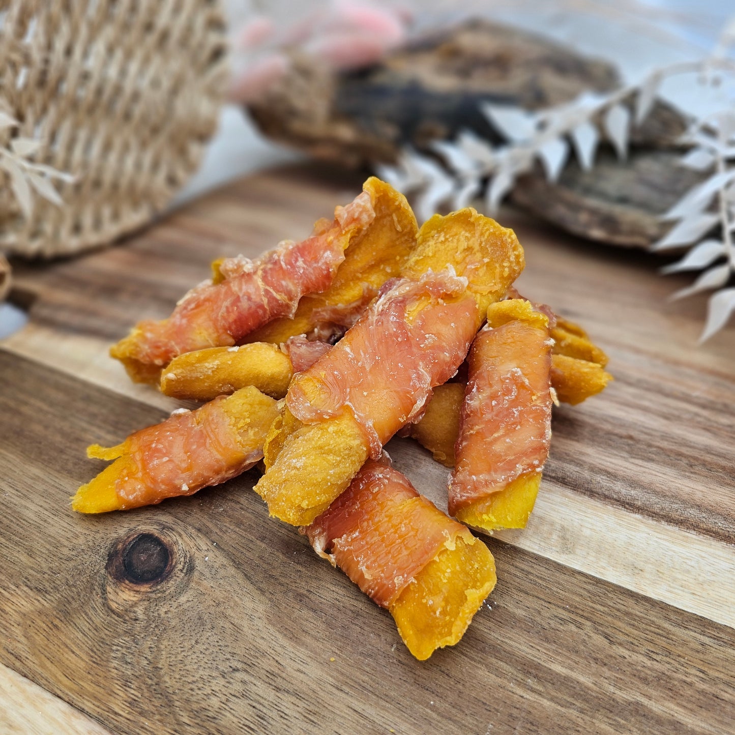 Mango wrapped in Chicken