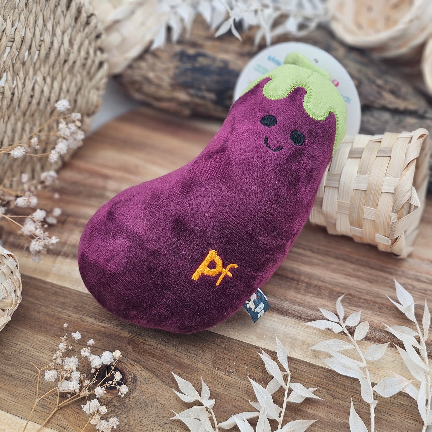 Aubergine Plush Dog Toy