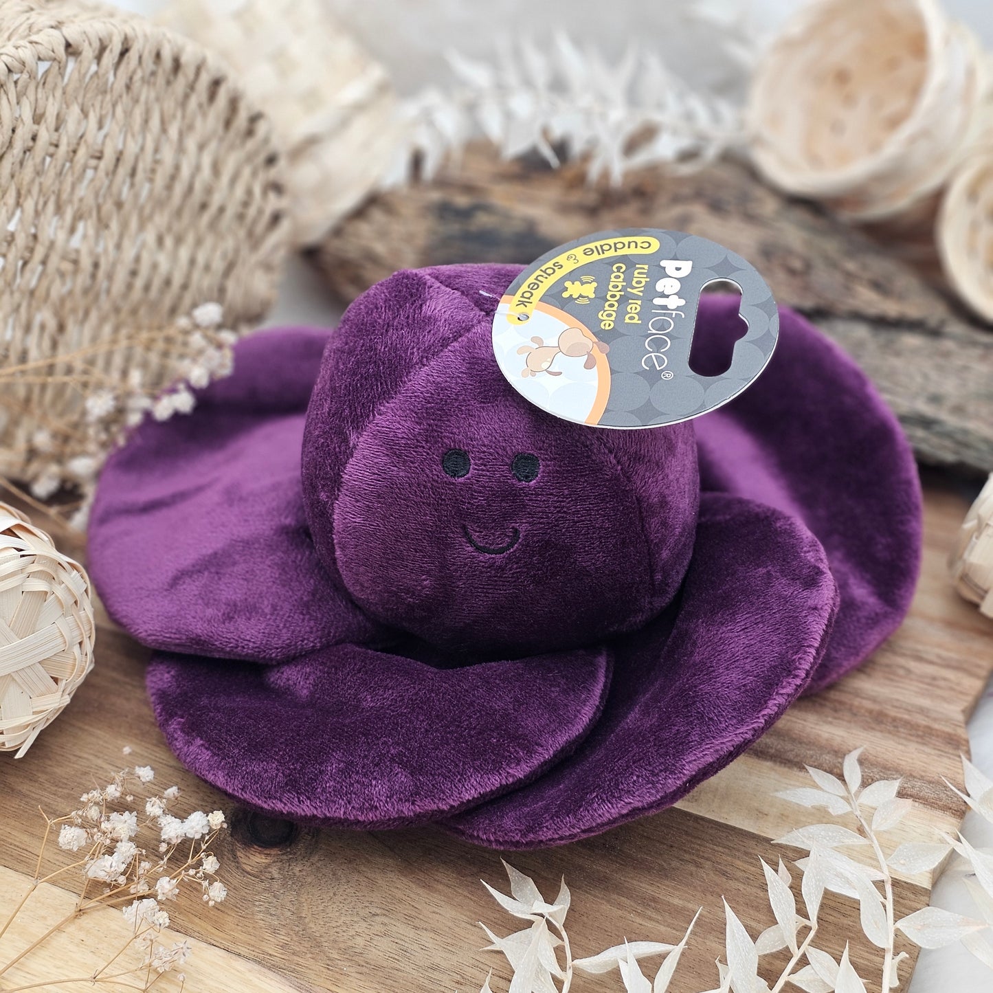 Red Cabbage Plush Dog Toy