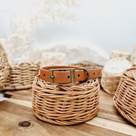 Tan (AB) Size XS (*slight imperfection) - Biothane Dog Collar