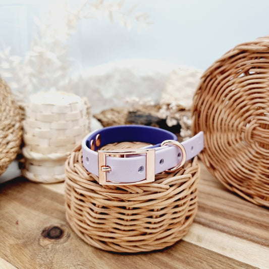 Purple & Lilac (RG) Size XS - two-coloured Biothane Dog Collar