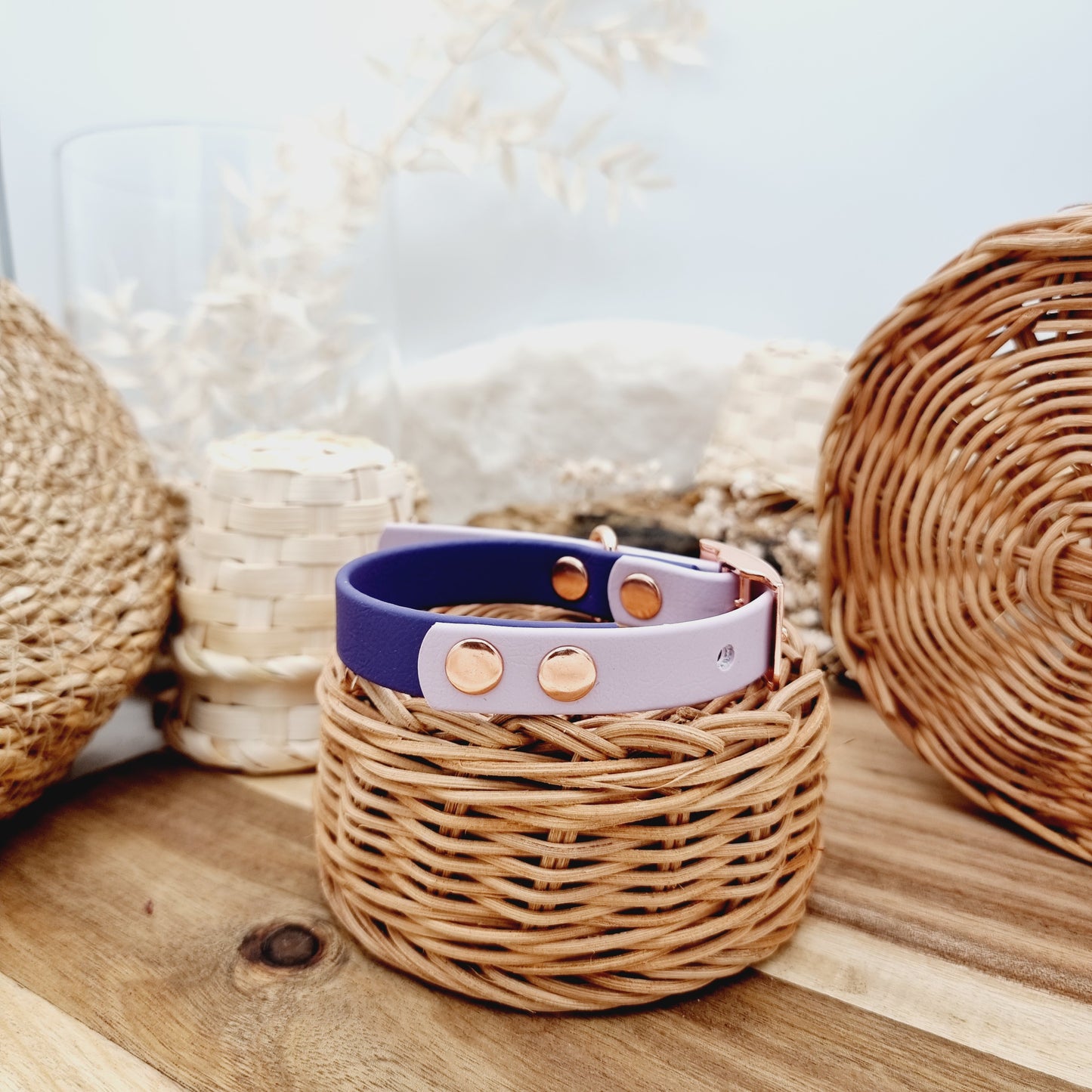 Purple & Lilac (RG) Size XS - two-coloured Biothane Dog Collar