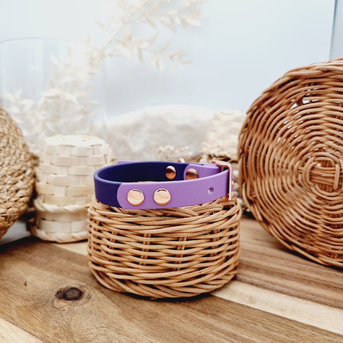 Purple & Amethyst (RG) Size XS - two-coloured Biothane Dog Collar