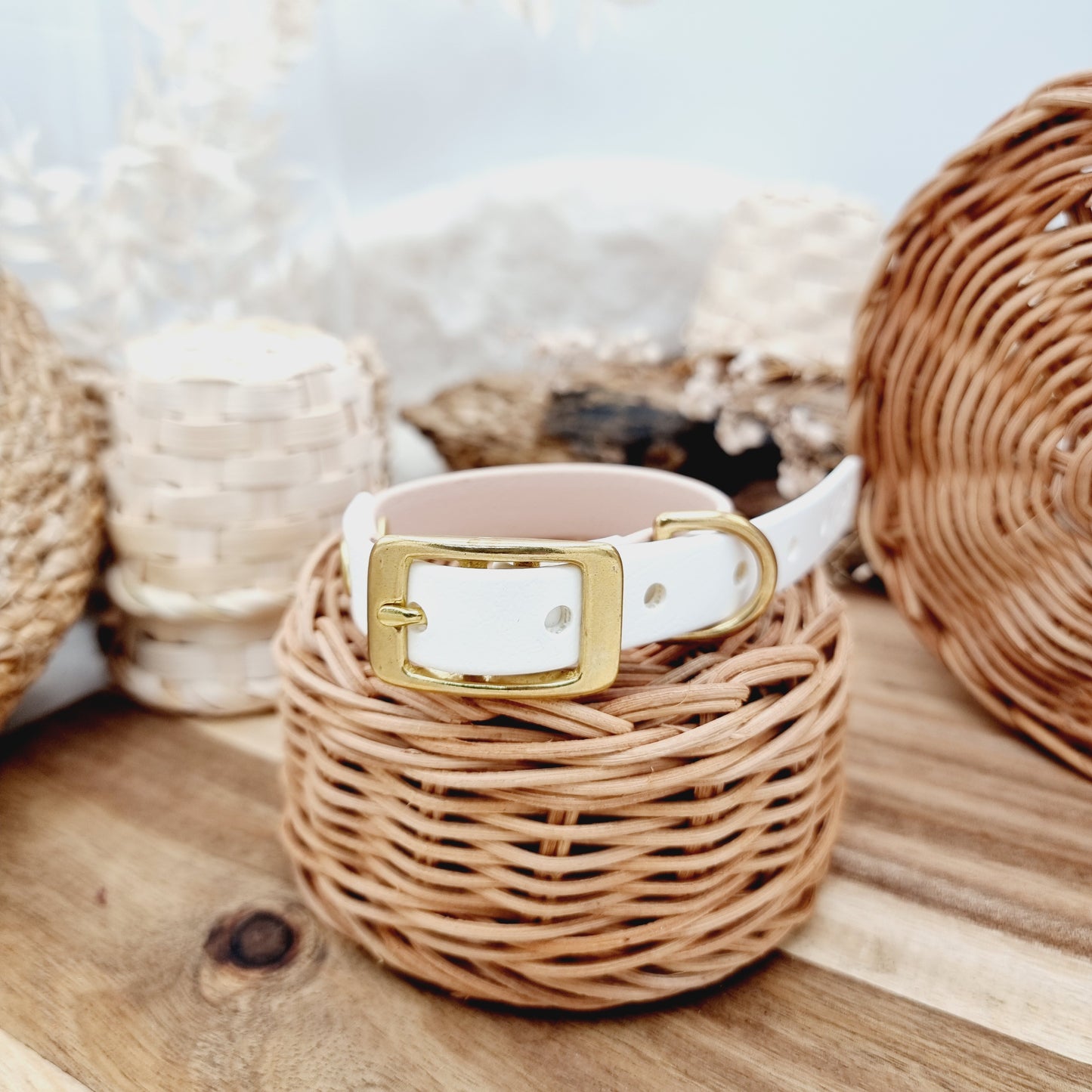 Powder Pearl & White (GB) Size XS - two-coloured Biothane Dog Collar