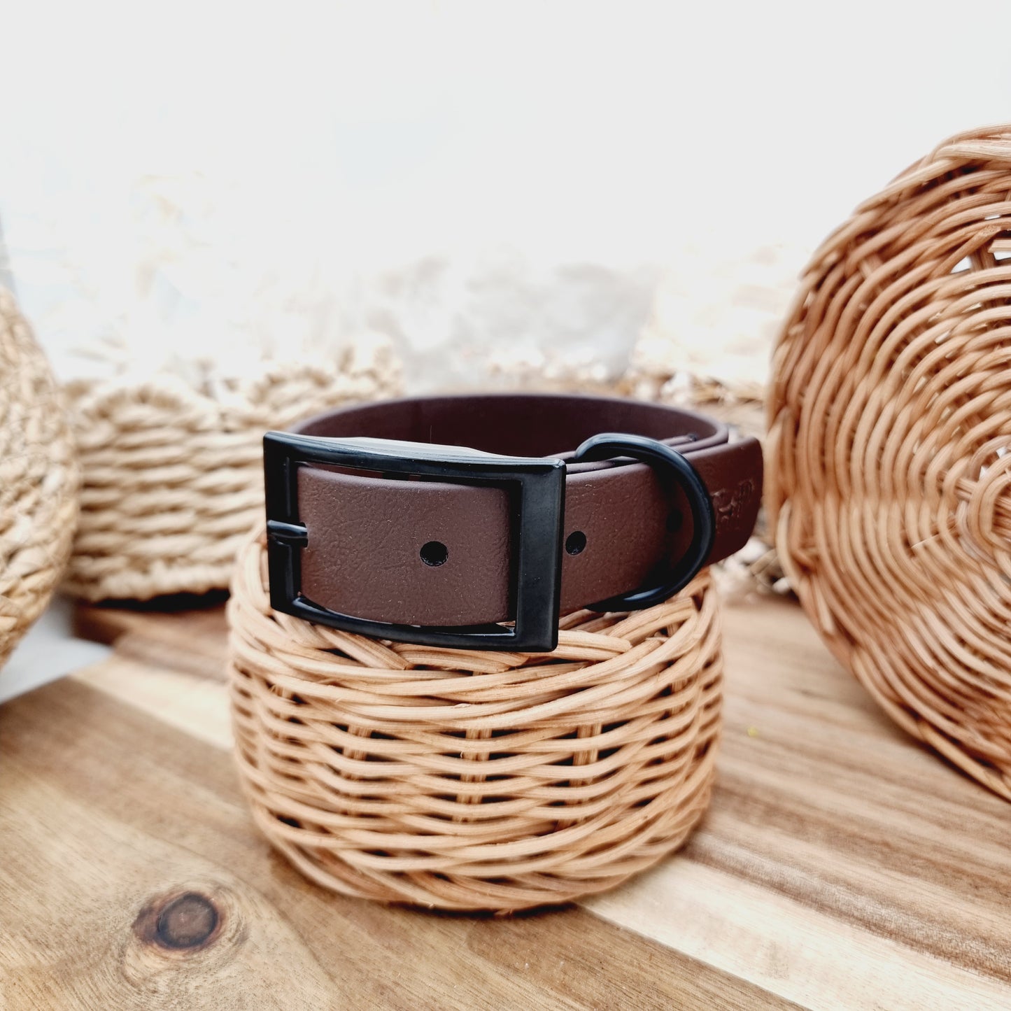 Dark Brown (BL) - Size S (25mm wide) Biothane Dog Collar