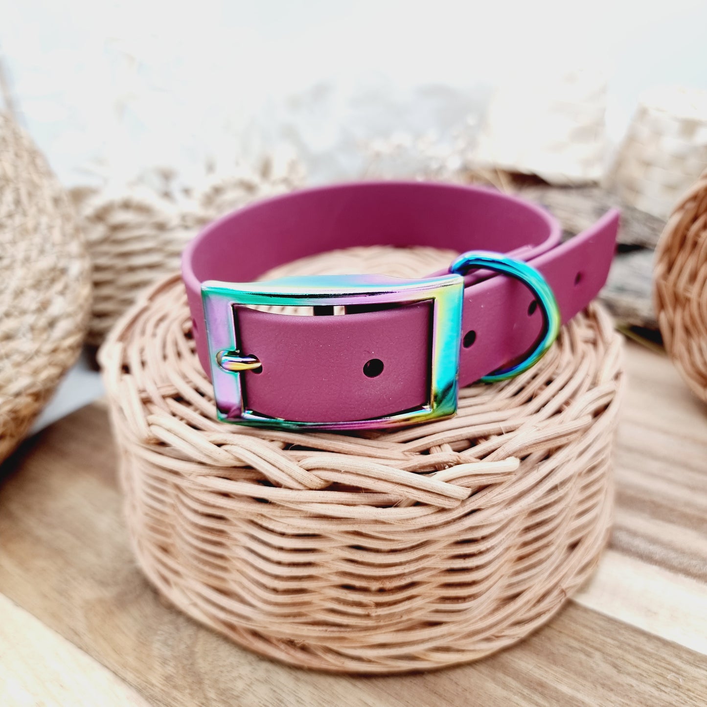 Magenta (RB) - Size M (25mm wide) Biothane Dog Collar