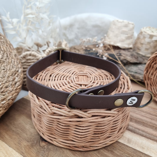 Dark Brown - Size Medium - Biothane Dog Slip Collar