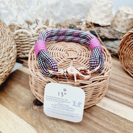 Rope Dog Collar - Harlequin- (Fits Neck Size 12" - Range S)