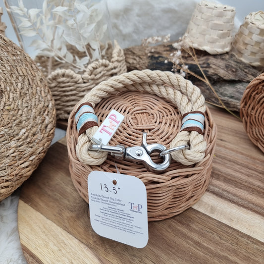 Rope Dog Collar - Sand Twisted - (Fits Neck Size 12" - Range S)