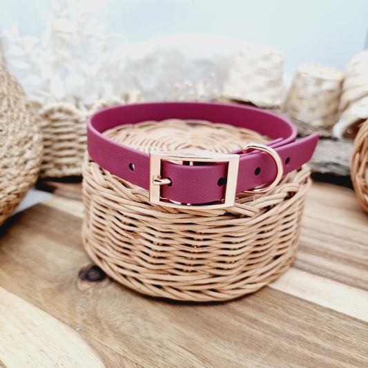 Burgundy (RG) - Size L (Slim 20mm width*) Biothane Dog Collar