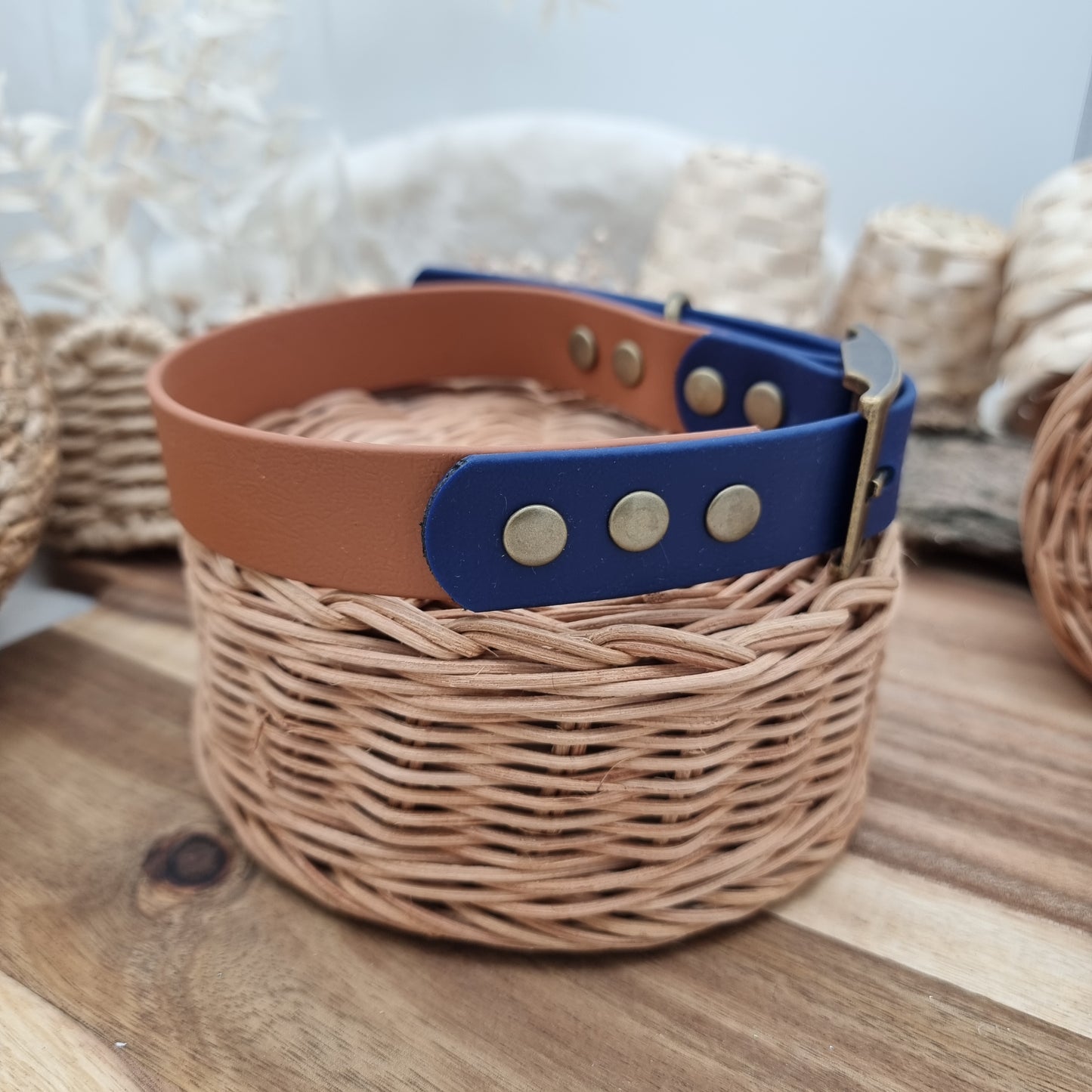 Tan & Kerosene (AB) Size L* - two-coloured Biothane Dog Collar