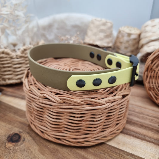 Clay & Lemon (BL) Size L - two-coloured Biothane Dog Collar