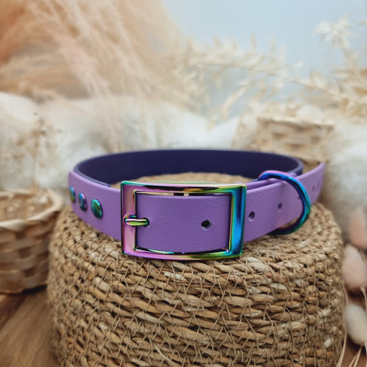 Purple & Amethyst (RB) Size XL - two-coloured Biothane Dog Collar