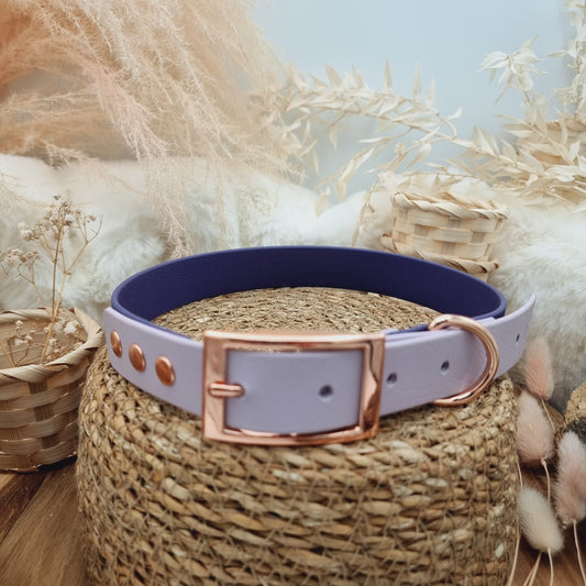 Purple & Lilac (RG) Size XL - two-coloured Biothane Dog Collar