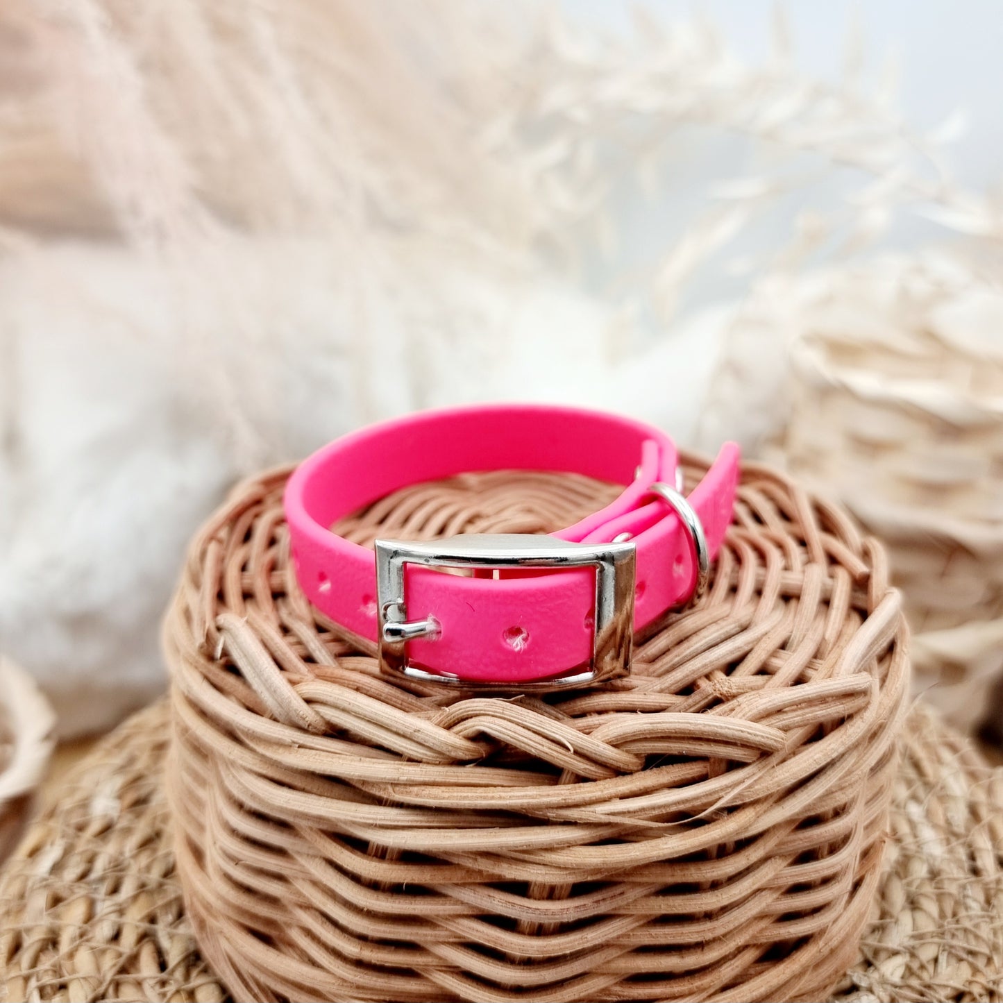Neon Pink (SI)- Size XXS (12mm) - Mini Biothane Dog Collar