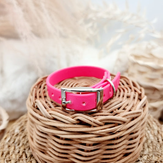Neon Pink (SI)- Size XXS (12mm) - Mini Biothane Dog Collar