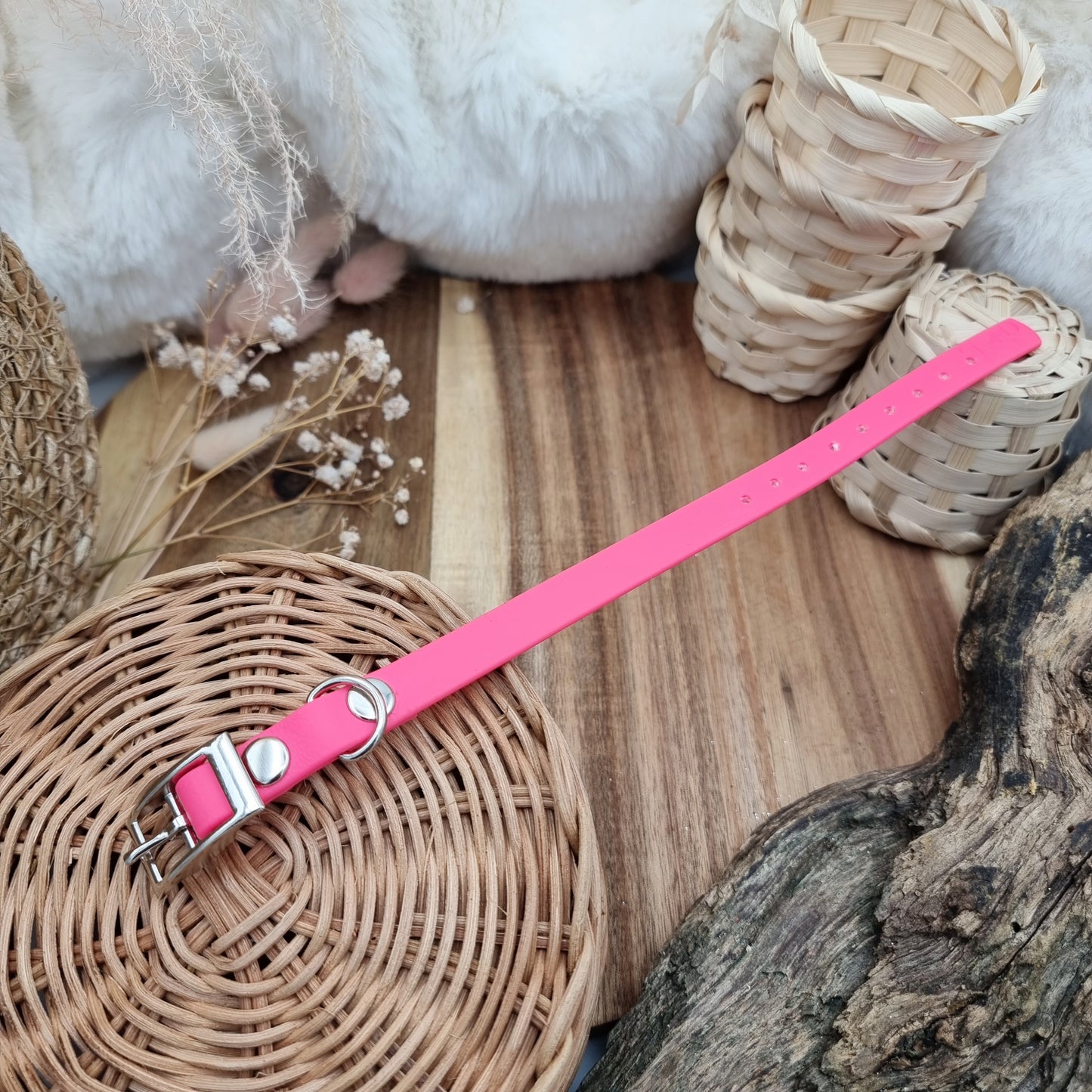 Neon Pink (SI)- Size XXS (12mm) - Mini Biothane Dog Collar