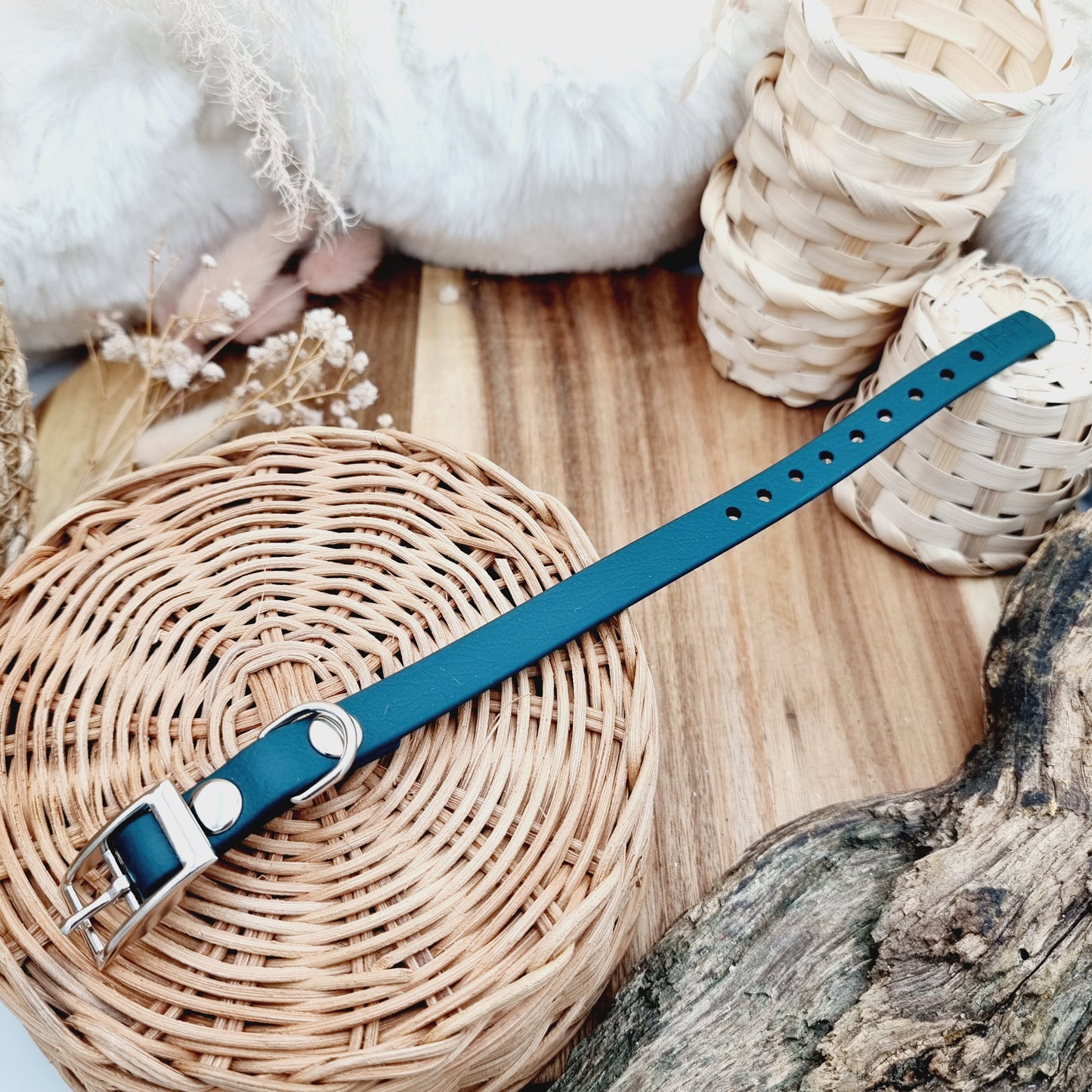 Dark Green (SI)- Size XXS (12mm) - Mini Biothane Dog Collar