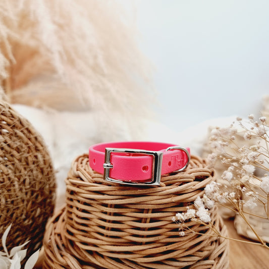 Neon Pink (SI)- Size XXS (12mm)* - Mini Biothane Dog Collar