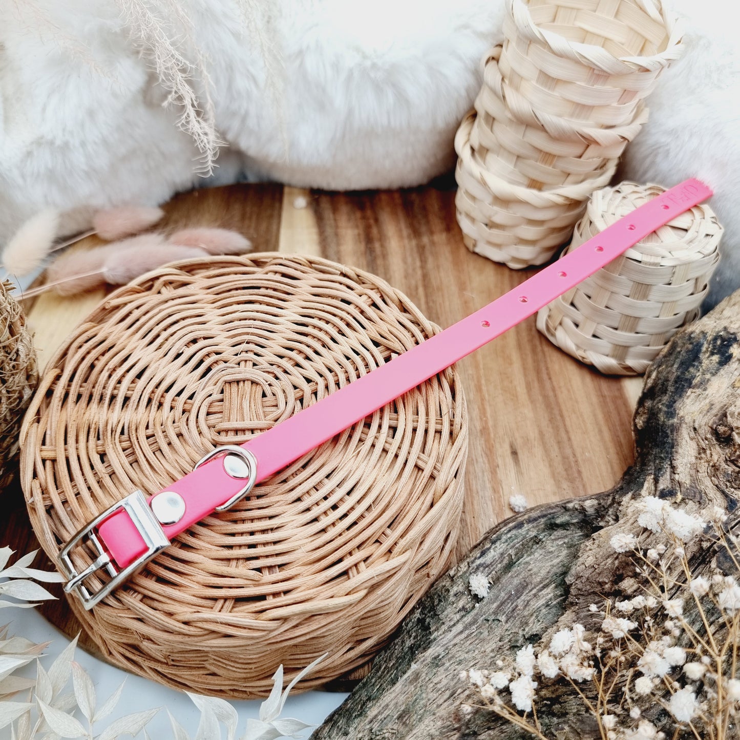 Neon Pink (SI)- Size XXS (12mm)* - Mini Biothane Dog Collar