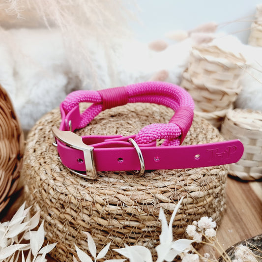 Pink & Magenta - Rope Biothane Dog Collar
